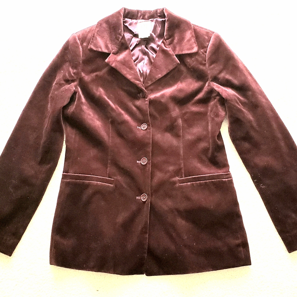 GAP Rich Maroon Women's Velvet Blazer